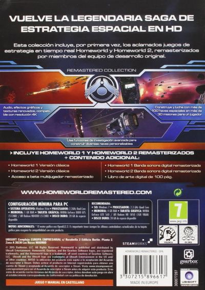 Ubisoft Homeworld Remastered Collection EMEA/Spanish Cover - Back